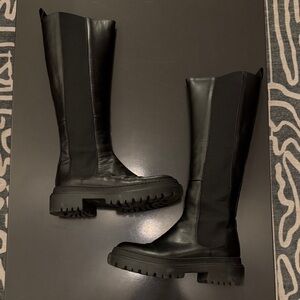 Maguire Black Knee-High Leather Boots